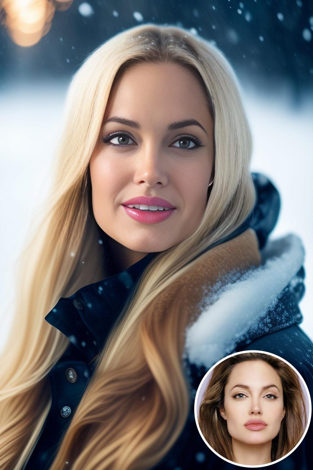 WonderPix: Une charmante dame danse dans la neige dérivée | Sample: Angelina Jolie