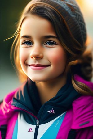 WonderPix: 사랑스러운 소녀가 낮의 따뜻함을 만끽한다.