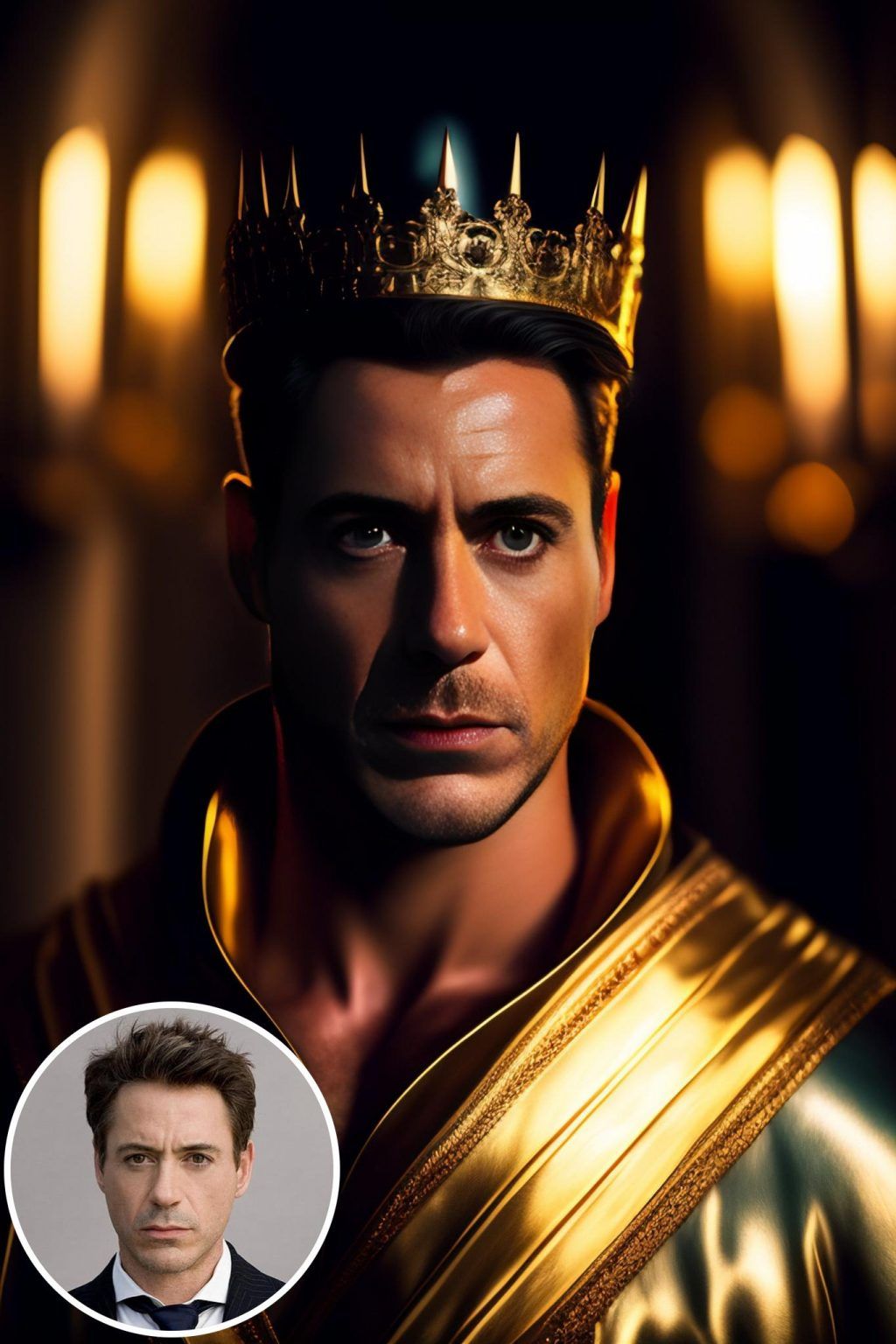 WonderPix: A noble monarch rules his kingdom with wisdom | Sample: Robert Downey Jr