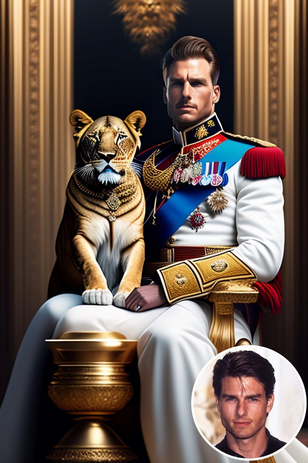 WonderPix: A proud king rules his kingdom with valor and might | Sample: Tom Cruise