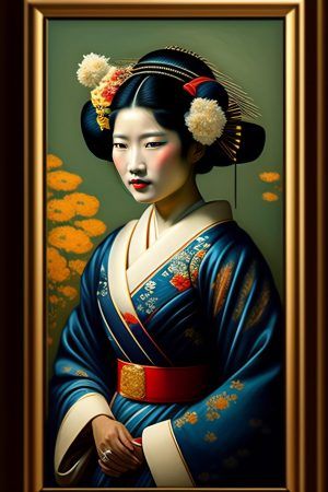 WonderPix: Uma Elegante Geisha Encanta num Quimono Floral