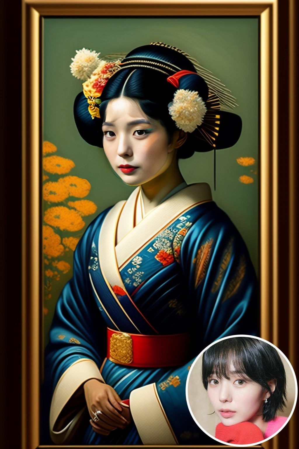 WonderPix: An elegant geisha enchants in a floral kimono | Sample: 蔡秀彬