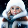 WonderPix: An affectionate snow queen shelters a small child in a wintry wonderland