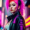 WonderPix: A Spirited Sweetheart in a Neon Wonderland