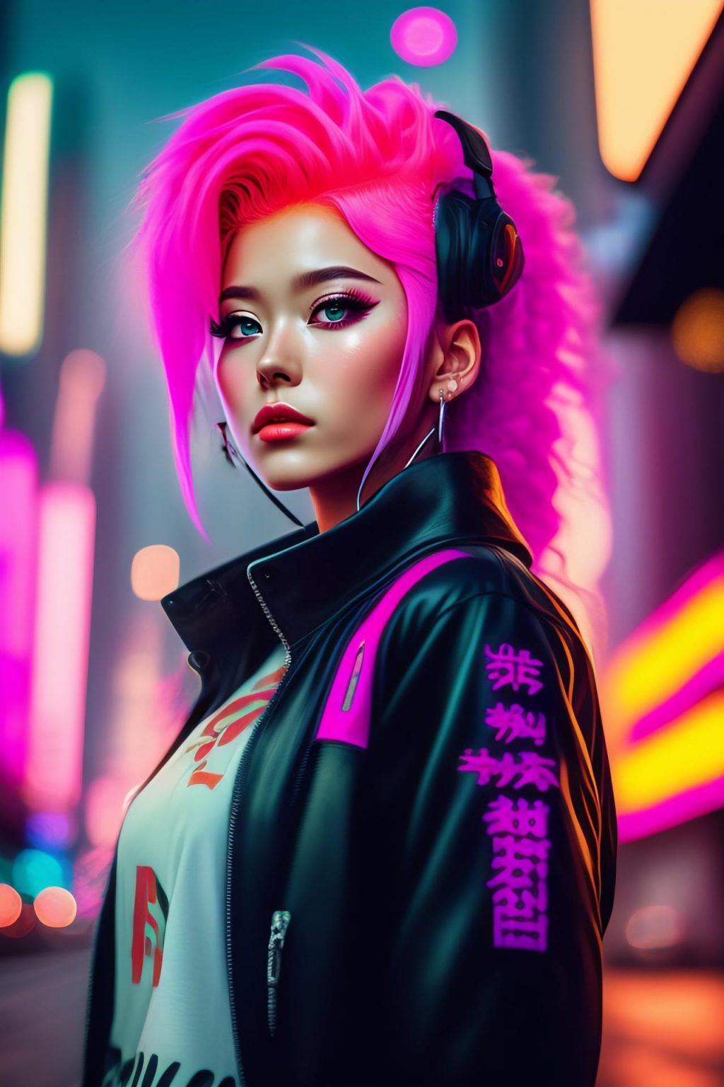 WonderPix: A Spirited Sweetheart in a Neon Wonderland