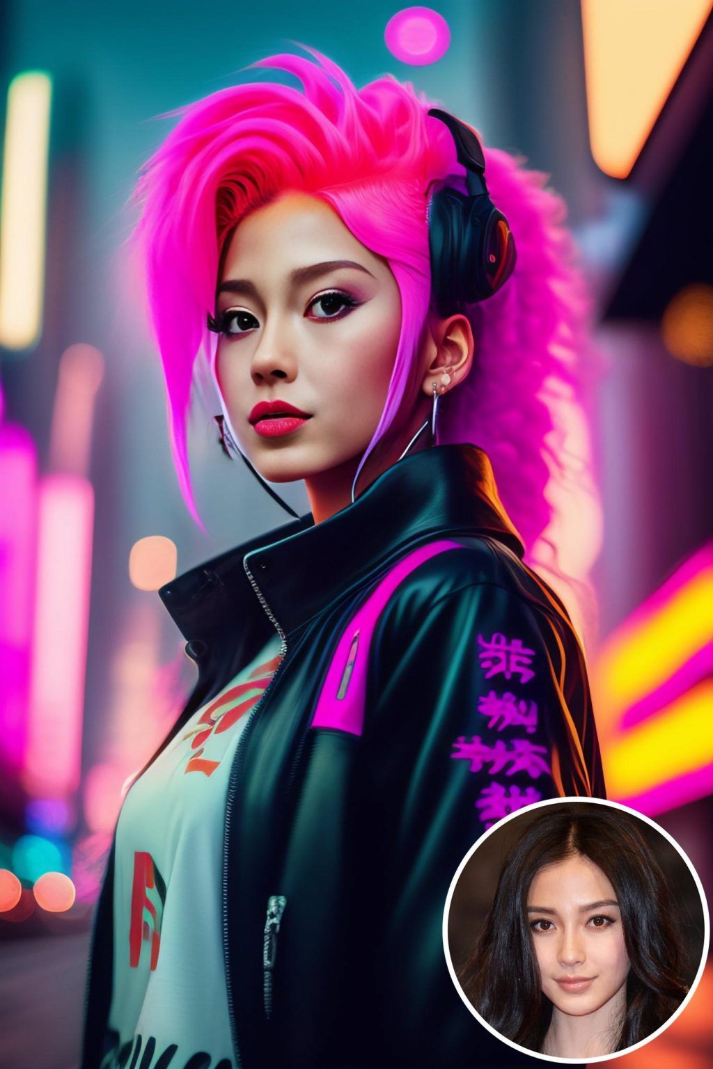 WonderPix: A Spirited Sweetheart in a Neon Wonderland | Sample: Angelababy