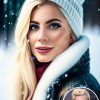 WonderPix: Une dame charmante trouve de la joie dans la tranquille beauté de l'hiver | Sample: Lady Gaga