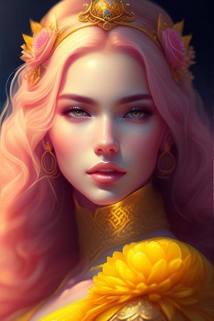 WonderPix: Une princesse gracieuse se réjouit du printemps