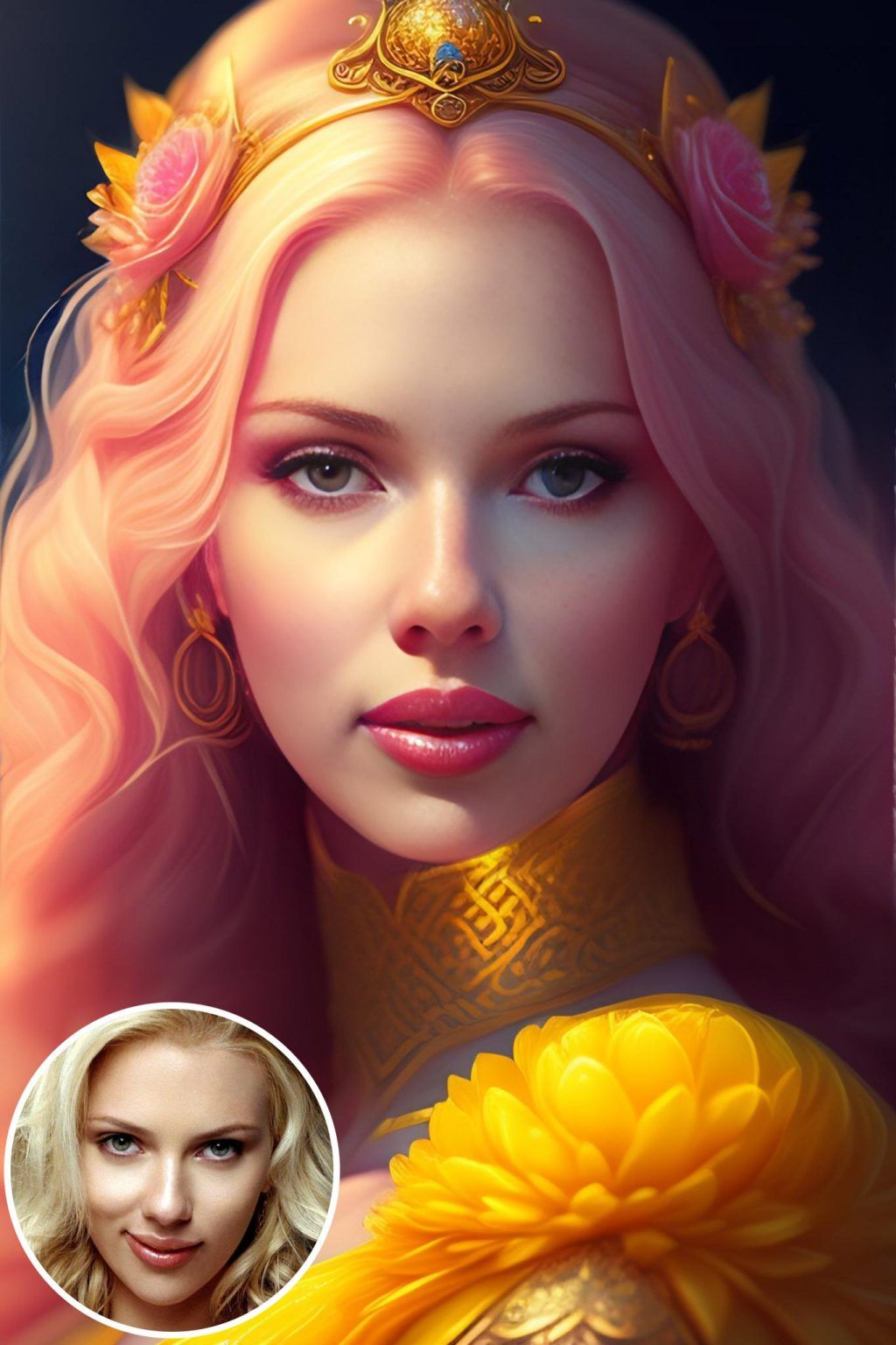 WonderPix: Uma princesa graciosa se regozija na primavera | Sample: Scarlett Johansson