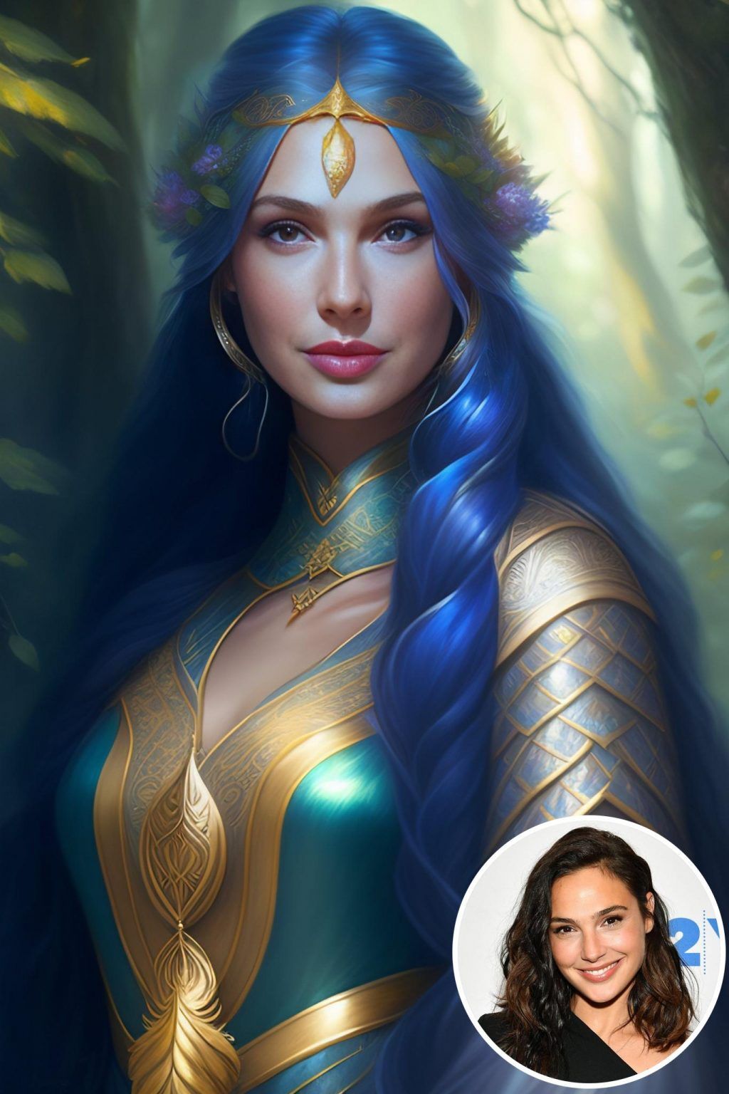 WonderPix: A delightful elven sorceress conjures wonders in the woods | Sample: Gal Gadot