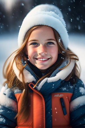 WonderPix: Una niña alegre descubre las delicias del invierno