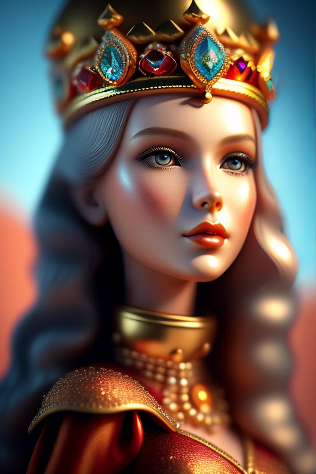 WonderPix: Uma encantadora princesa de conto de fadas em um nobre retrato