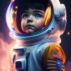 WonderPix: Seorang Anak Astronot yang Menggemaskan Memandang Bintang-Bintang