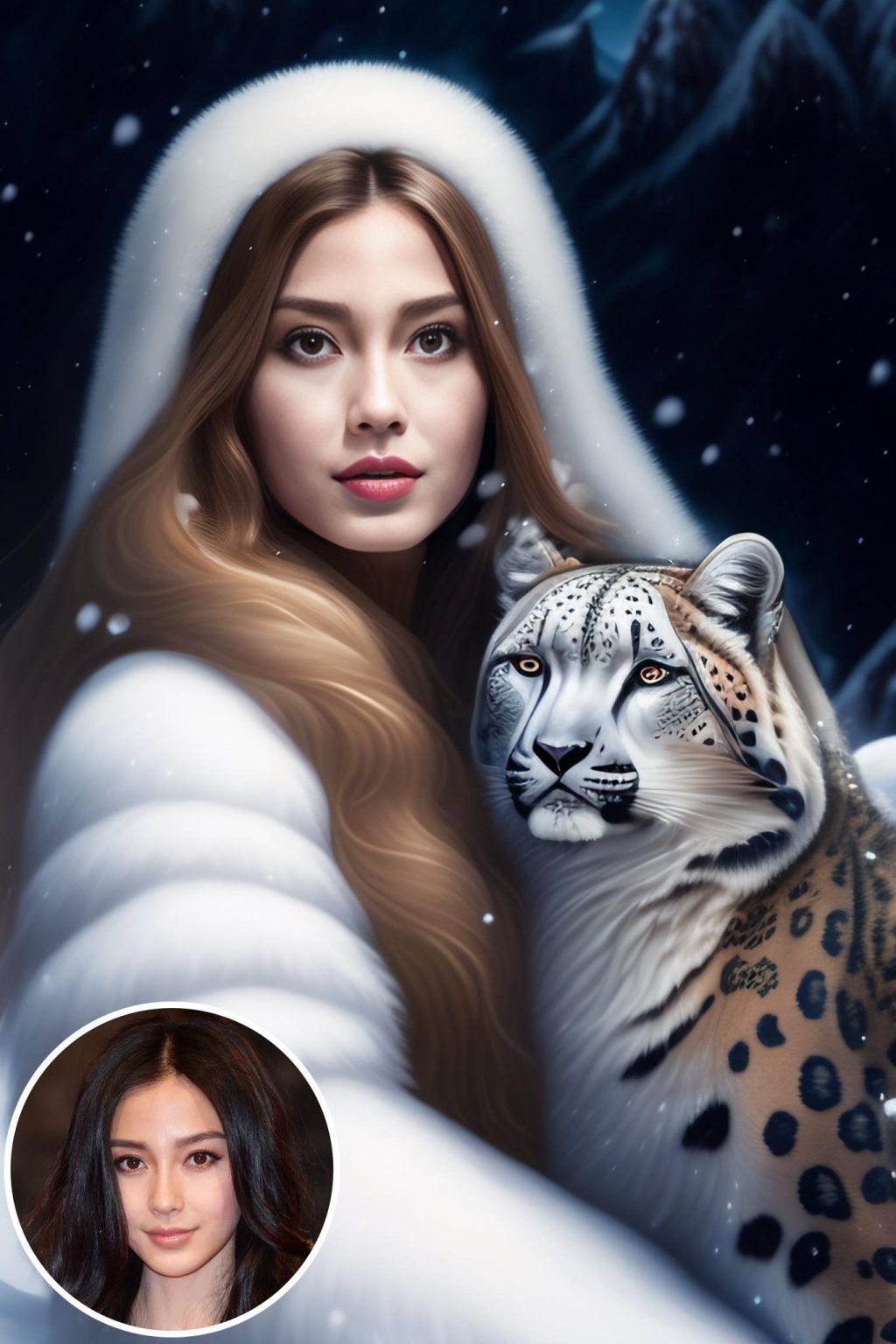 WonderPix: Una serena reina de las nieves encuentra consuelo en una tierra maravillosa de invierno | Sample: Angelababy